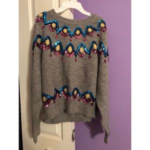 BNWT Zara Zig Zag Sequin Knit Sweater